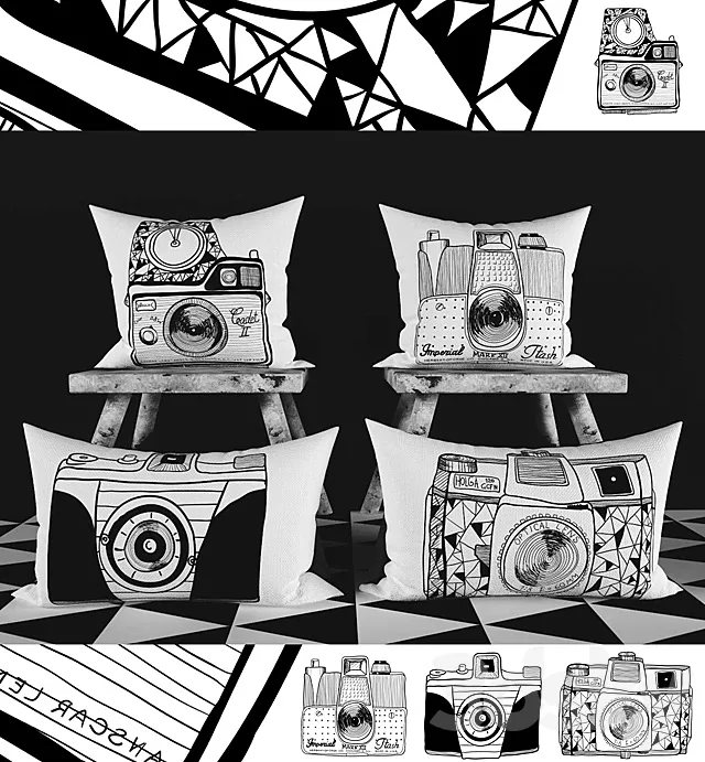 Pillows Naked Lunge (Cameras) 3D Model