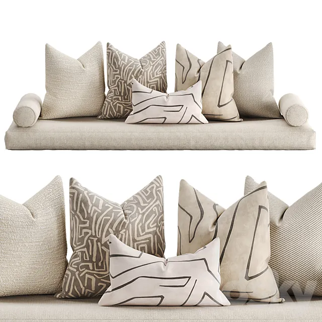 Pillows set 004 3D Model