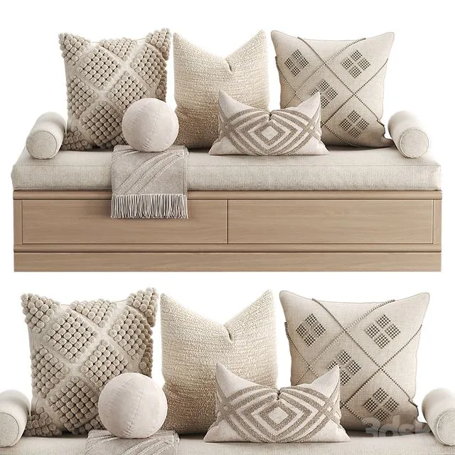 Pillows set 005 Set for windows 3D Model