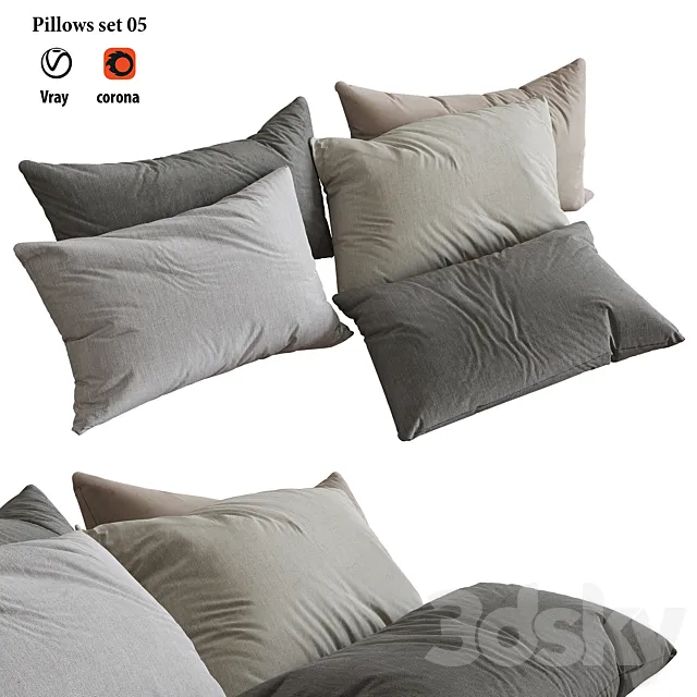 Pillows set 05 3D Model