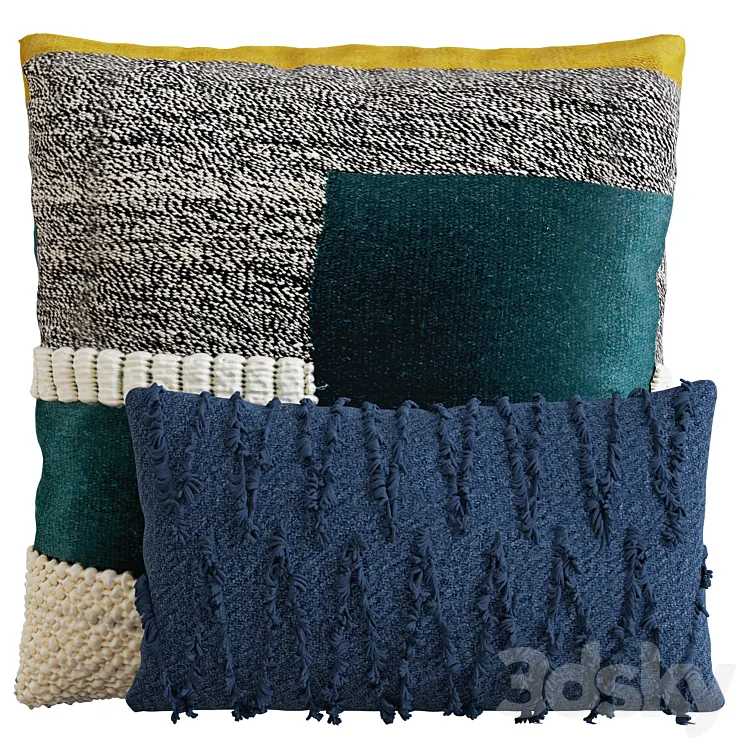 Pillows Set 4 3D Model Free