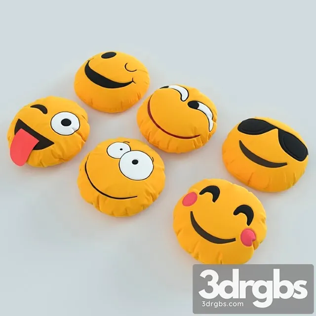 Pillows Set 8 Smiles 3D Model Download