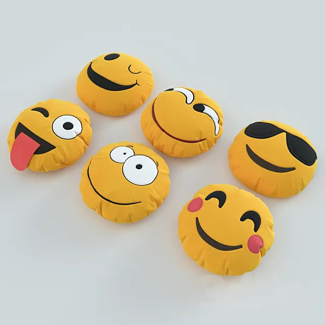 Pillows set 8 (smiles) 3D Model