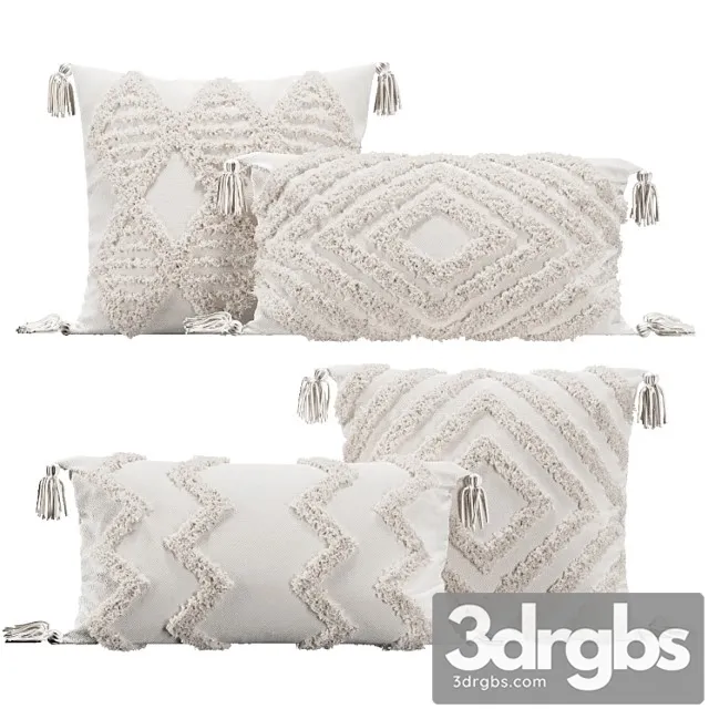 Pillows With Fur Geometric Patterns 3D Model Download