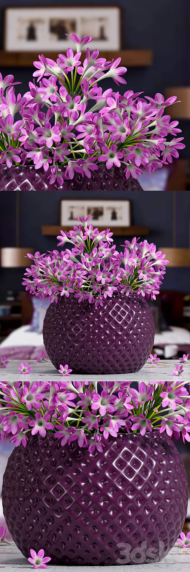 Pink flower vase 3DModel