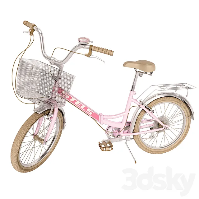Pink folding bike Stels Pilot 3DModel