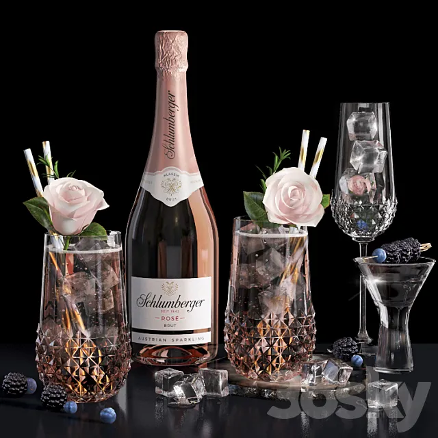 Pink rose cocktail 3DModel