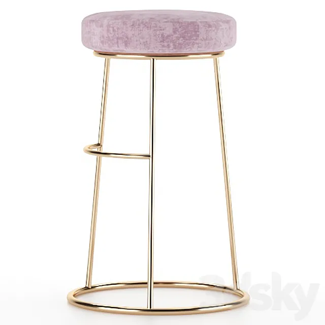 PINK_VELVET stool 3DModel