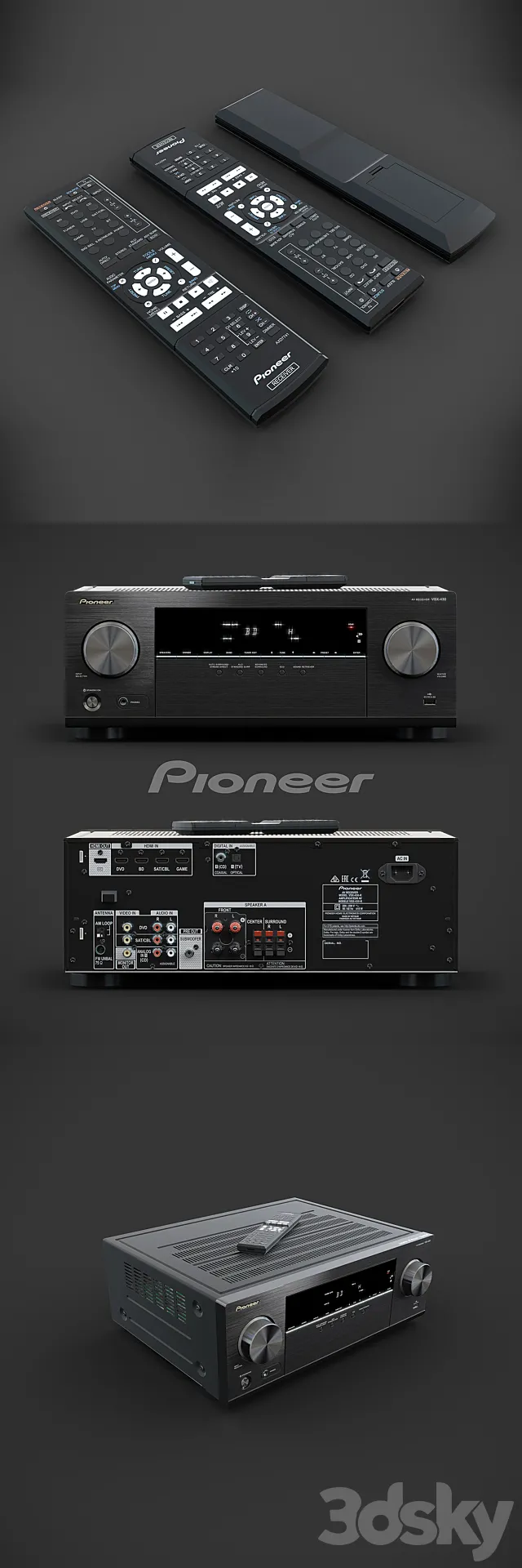 Pioneer AV-receiver VSX-430-K 3DModel