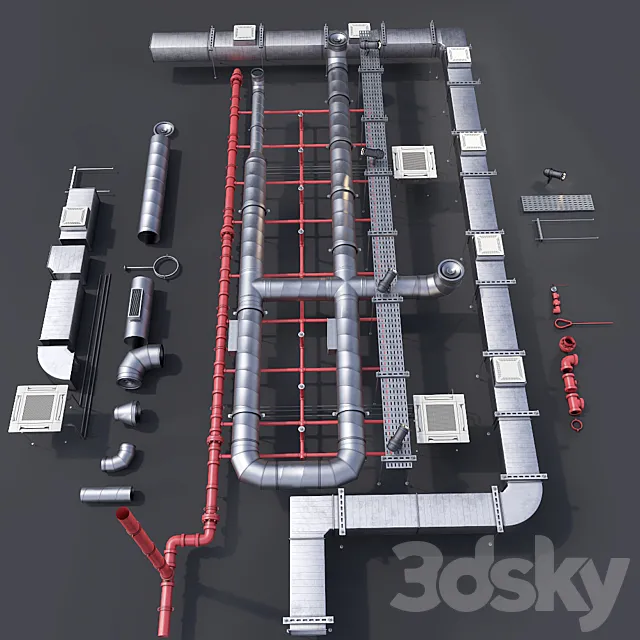 Pipe ceiling 3D Model