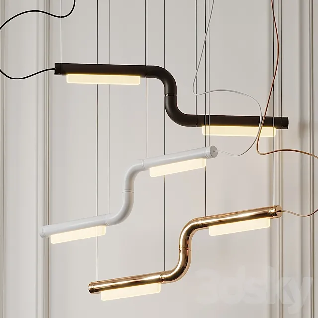 Pipeline CM1 LED Linear Suspension Light By Caine Heintzman 3DModel