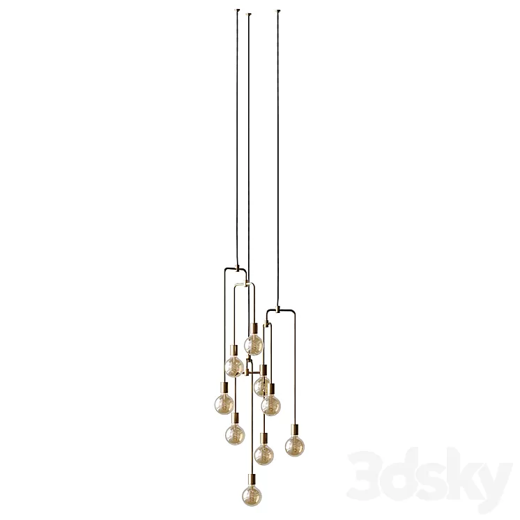 Piper Lounge pendant 3-arms Designed by 365 ° North 3D Model
