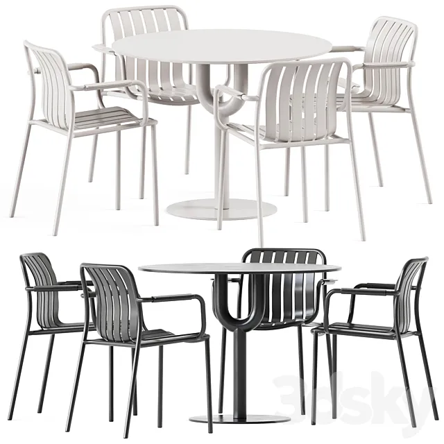 Piper Pedestal Table by DesignByThem and Trocadero Armchair by Talenti 3D Model