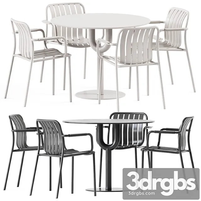 Piper Pedestal Table by DesignByThem and Trocadero Armchair by Talenti 3D Model Free