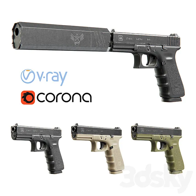 Pistol Glock 17 3D Model
