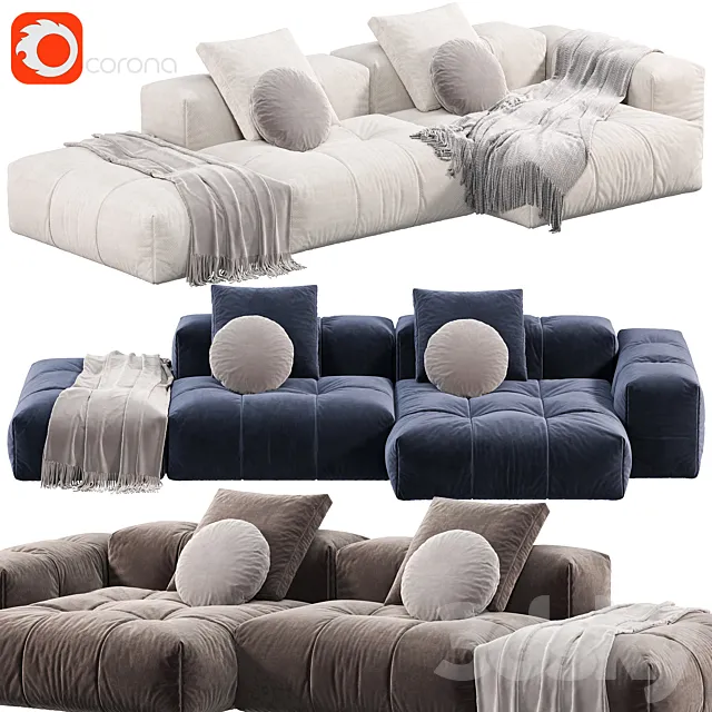PIXEL Sofa by Saba Italia 4 sofas 3D Model