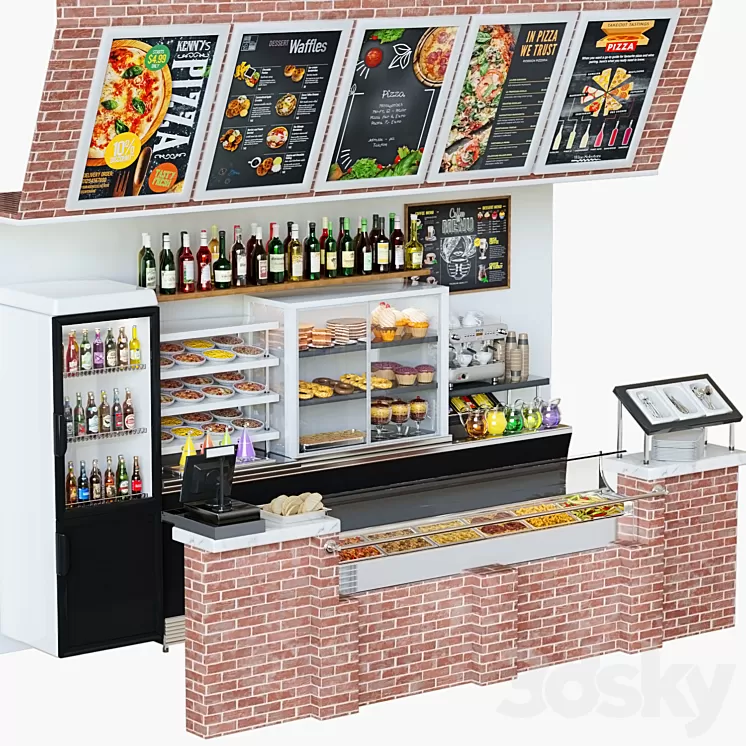 Pizza Cafe 020 3D Model