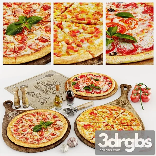 Pizza Set 3D Model Free