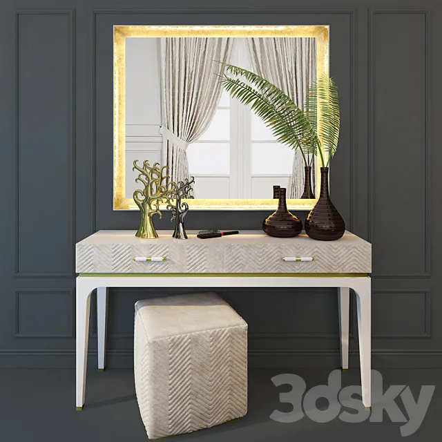 Place for makeup. Dresser table ALEAL Prestige. 3D Model