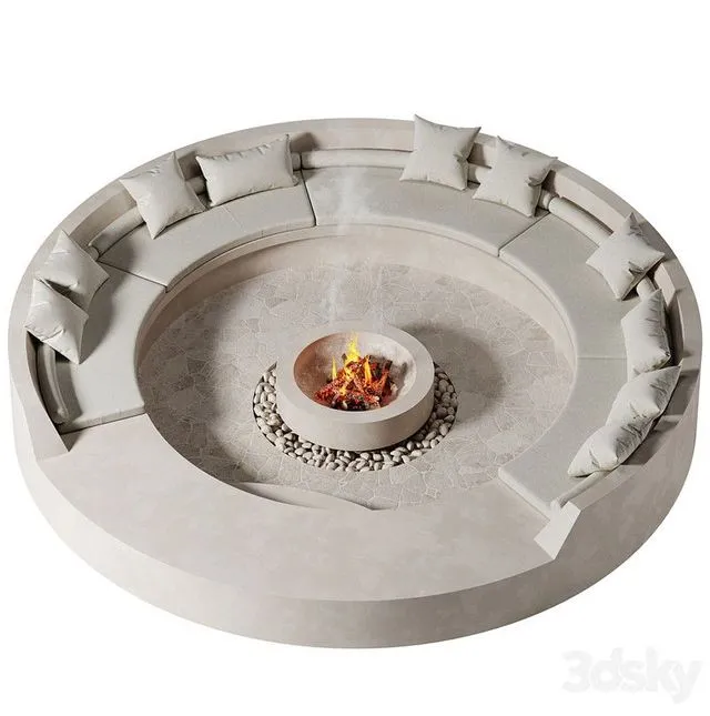 Place to relax by the fire 3D Model