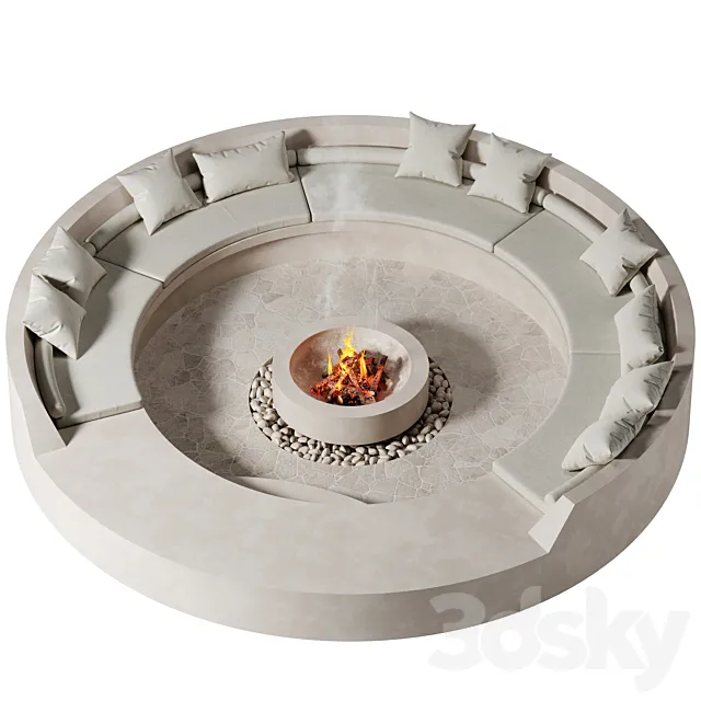 Place to relax by the fire 3D Model