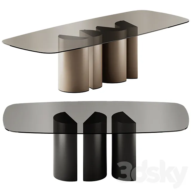 Plai Rectangular Crystal Table by Eforma 3D Model