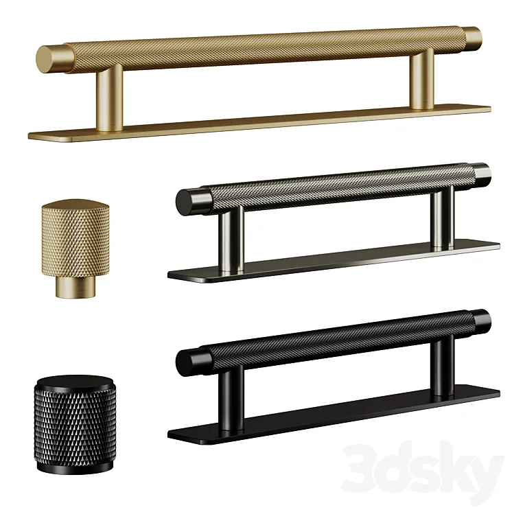 Plankhardware KEPLER Knurled T-Bar and BROOKS and FRANKLIN Knob 3D Model Free Download