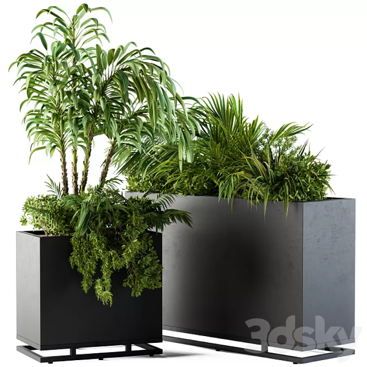 Plant box metal compact04 3D Model