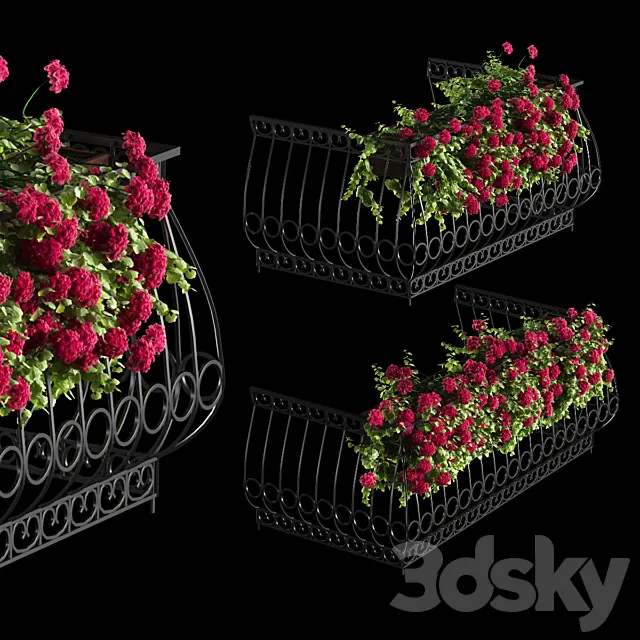 Plant geranium for the facade 3DModel