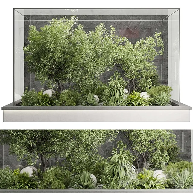 Plants Behind Galss 04 - indoor garden set 400 vray 3D Model