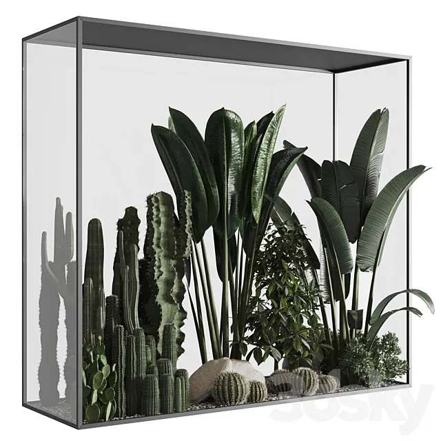 Plants behind glass 02 3DModel