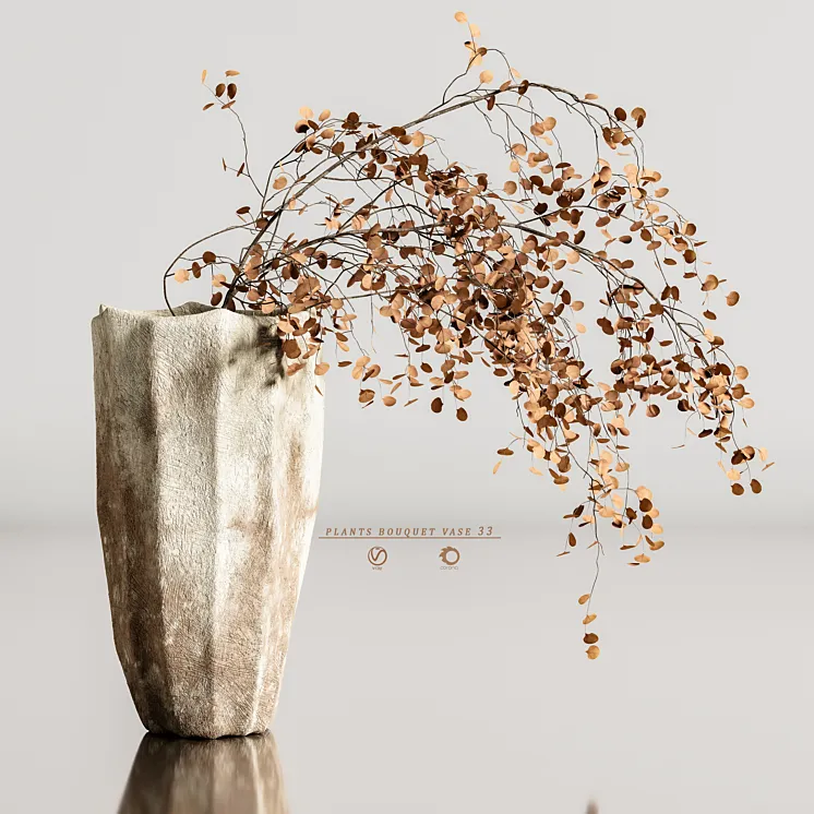 plants bouquet vase 33 3D Model Free