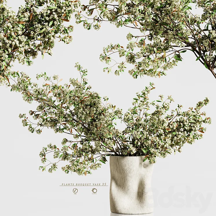 plants bouquet vase 35 3D Model Free