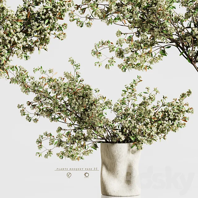 plants bouquet vase 35 3D Model