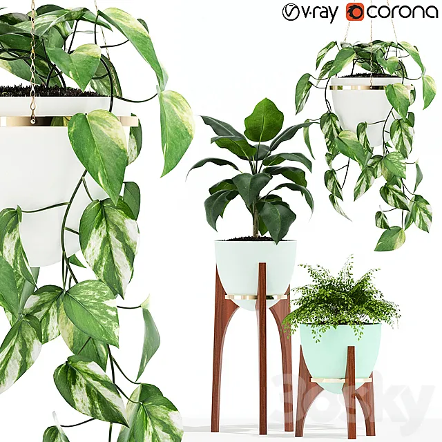 Plants collection 134 Retro Print Revival Planter 3D Model