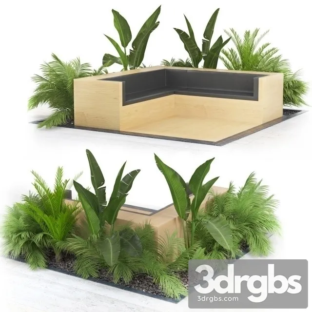 Plants Edge Wall Set 3D Model Free