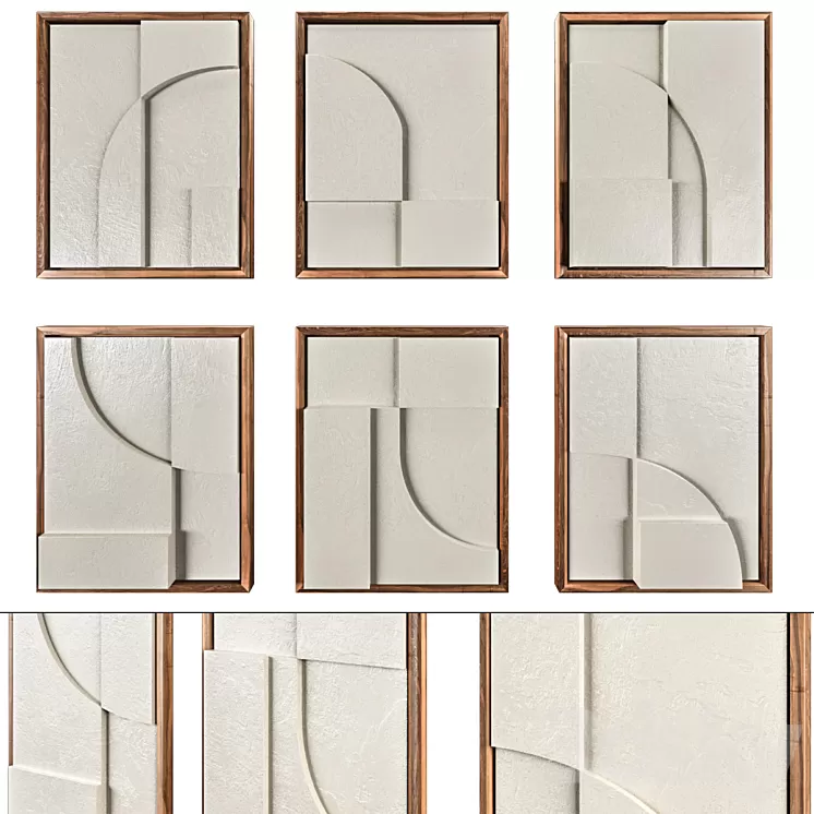 Plastart - set of 6 reliefs 3D Model Free