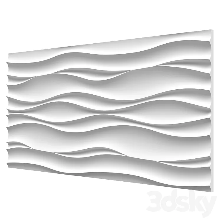 "Plaster 3d panel ""Wave Atlantic""" 3D Model