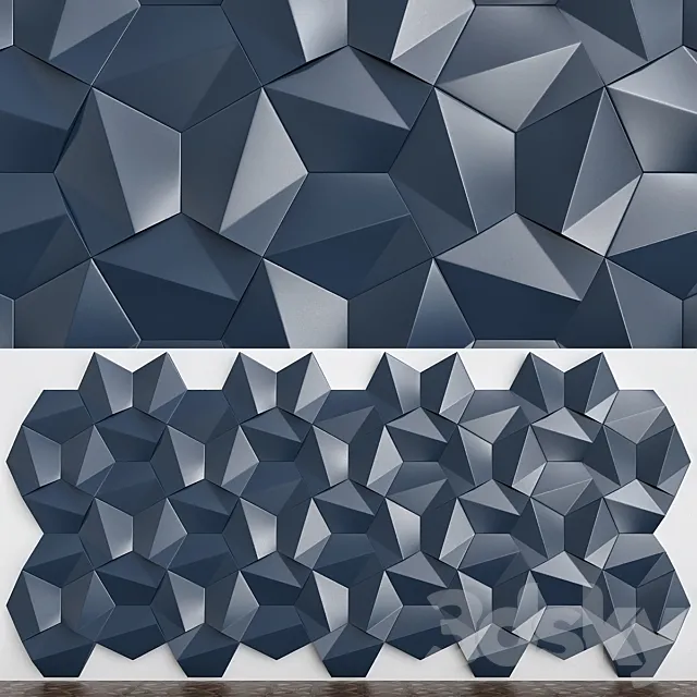 Plaster 3D panels Alivio Adamant series 3DModel