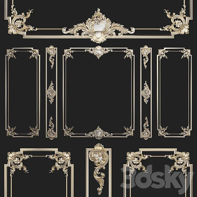 Plaster decorative frame 2 3D Model