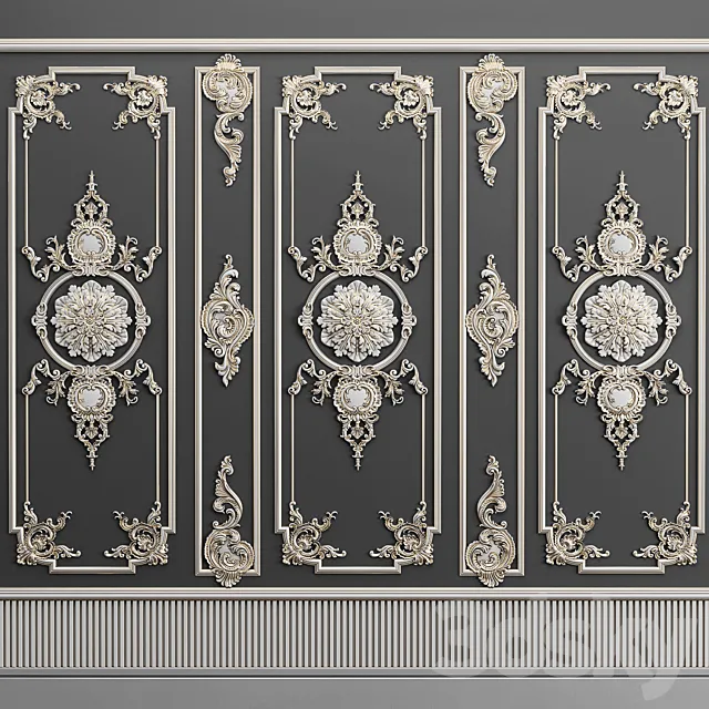 Plaster decorative frame 3D Model