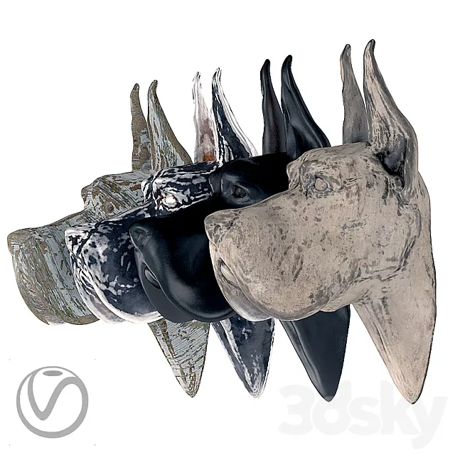 Plaster head dog 3D Model