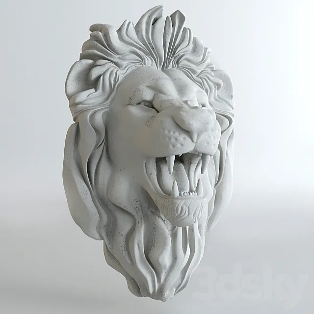 Plaster head of a lion Free Download