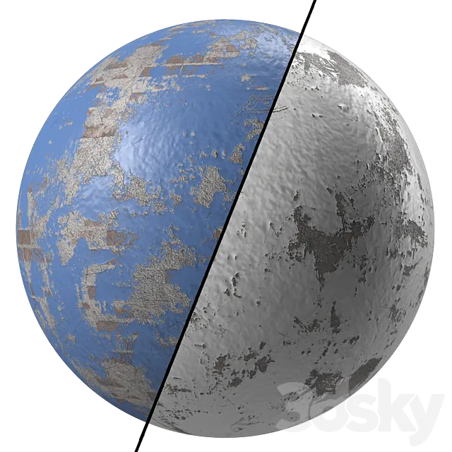 Plaster Materials 29- Painted Wall By Bricks sbsar | Pbr | 4k | seamless 3D Model