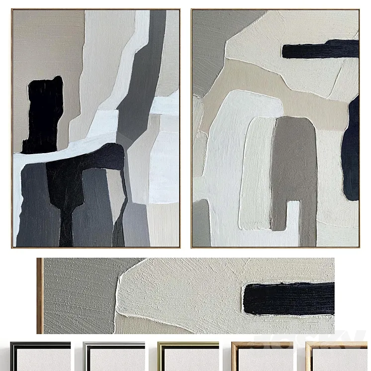 Plaster Two Photo Frame D-535 3D Model Free