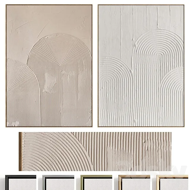 Plaster Two Photo Frame D-560 3D Model