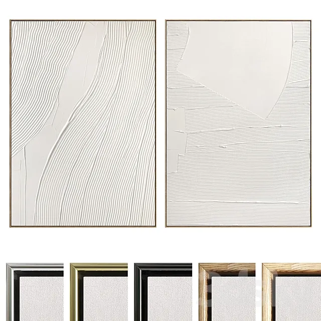 Plaster Two Photo Frame D-603 3D Model