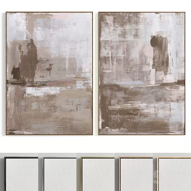 Plaster Two Photo Frame R-167 3D Model Free