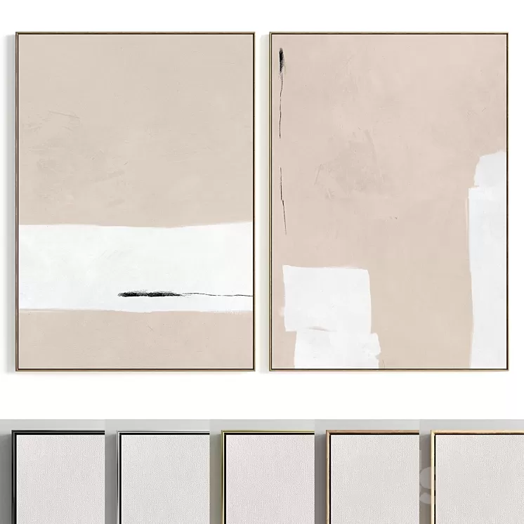 Plaster Two Photo Frame R-188 3D Model