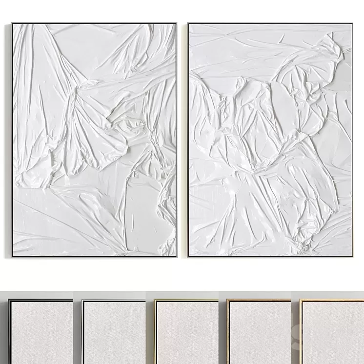 Plaster Two Photo Frame R-243 3D Model Free